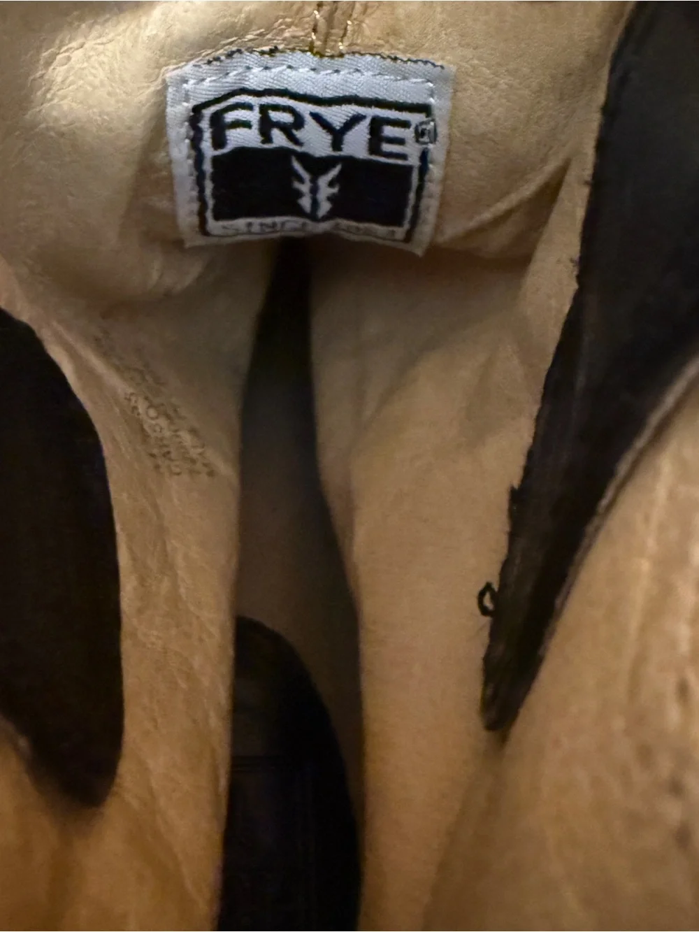 Frye Carson Black Leather Wedge Ankle Boots Zip Back Booties size 8.5M